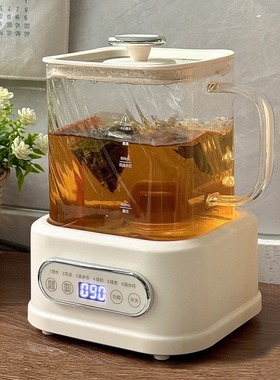 巴森小方炖养生壶花茶壶全玻璃不含胶办公室多功能大容量烧水壶