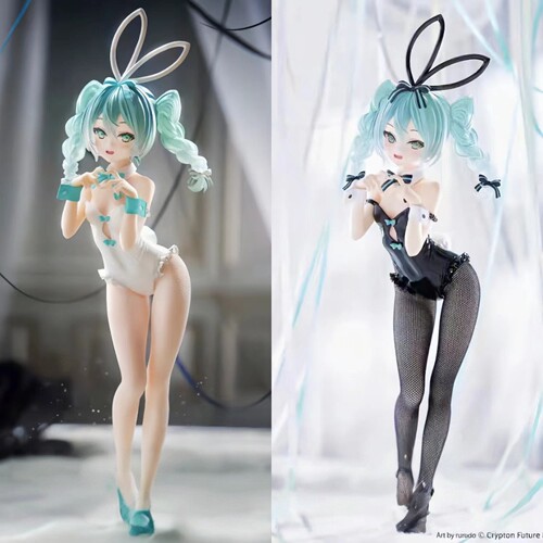 初音未来黑白丝兔女郎手办周边