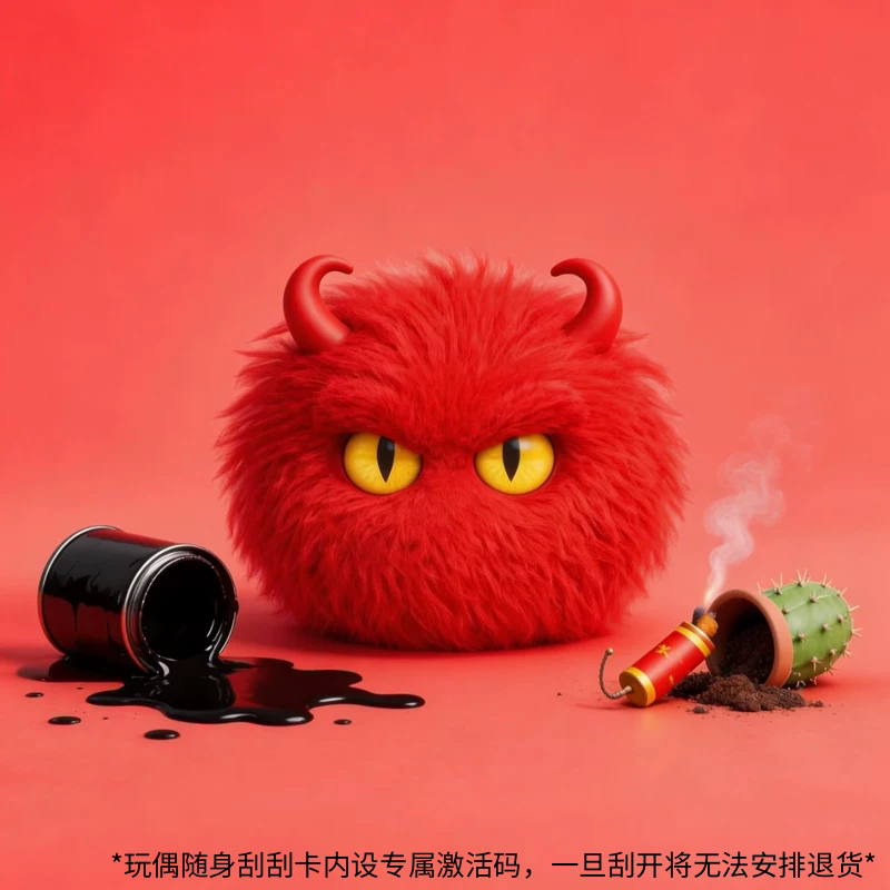 NFC互动红毛小怪兽Q版毛绒挂件可爱包包挂饰萌趣治愈小玩偶小礼品