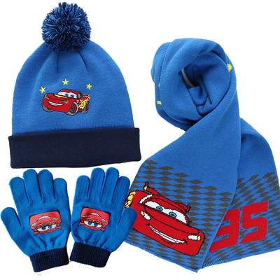 秋冬汽车总动员儿童帽子围巾麦昆