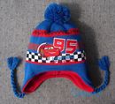 加绒儿童赛车汽车总动员帽子闪电麦昆男童小孩宝宝针织护耳帽秋冬