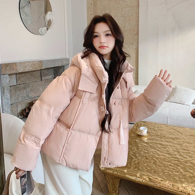 现货【新品】奶fufu粉色盘扣加厚羽绒服B228-A598-P250控368,女装羽绒服,浙宝228