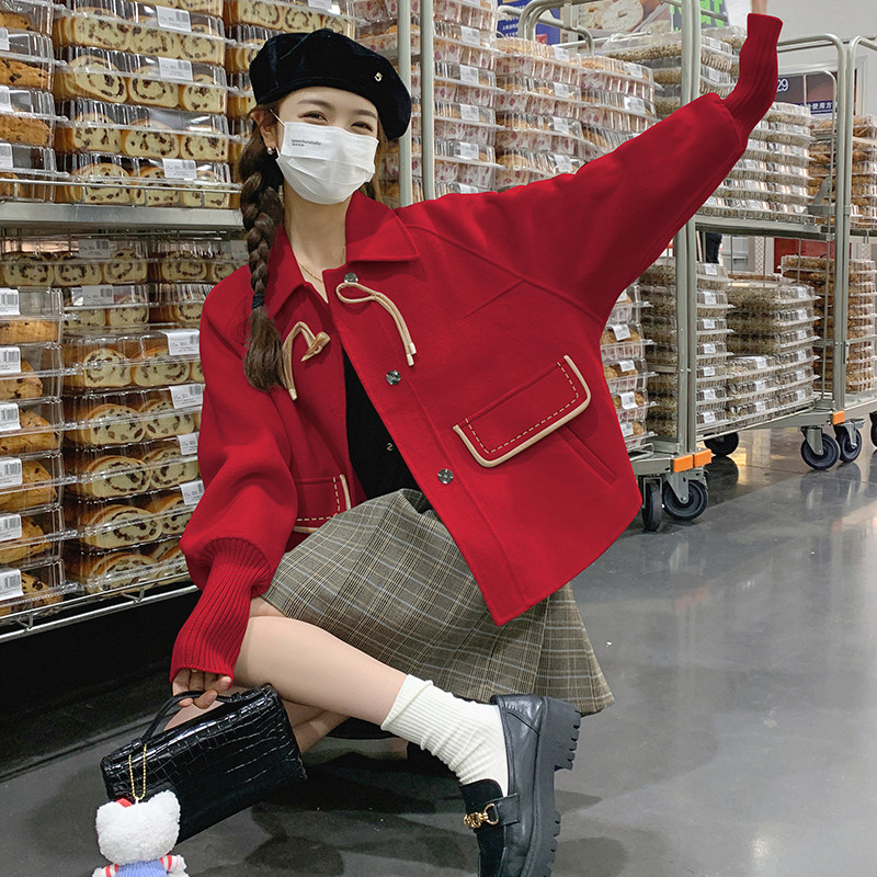 现货 有买秀 冬装小个子短款毛呢外套B228-A182-P165控248图片