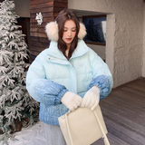 【现货】晕染渐变色50绒立领羽绒服B228-A667-P250控368，女装羽绒服，浙宝228