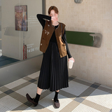 【大货】春装刺绣马甲+百褶连衣裙两件套装A649-P175控288，女装套装/套裙，浙宝228