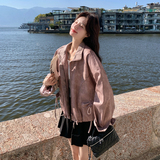 【新品】2026新款A676晕染撞色皮衣外套P175-K288，女装短外套，浙宝228