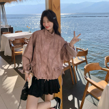 【新品】2026新款A676晕染撞色皮衣外套P175-K288，女装短外套，浙宝228