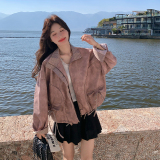 【新品】2026新款A676晕染撞色皮衣外套P175-K288，女装短外套，浙宝228