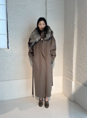 ENRICO BORINO 26FW 浴袍式羊绒大衣女冬季新款时尚设计感