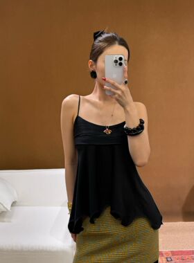 JACQUES WEI 26春夏系列 缎面拼接蕾丝吊带背心 W13