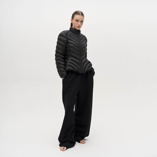 立领鱼骨羽绒服女新款