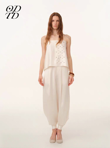 ODTD 26春夏新款可调束脚口休闲裤搭配大头图钉一片式立体吊带