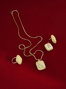 JUUNNGLE 洲谷 方糖编织项链女男小众原创轻奢高级感毛衣链 W13