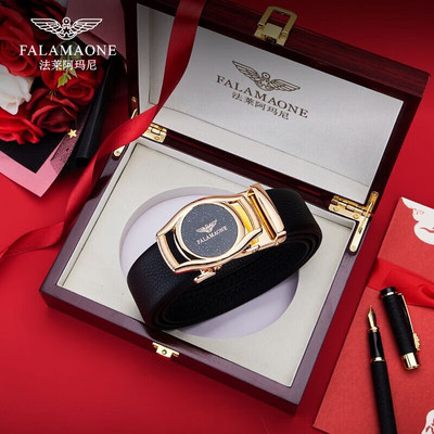 法莱阿玛尼【专柜正品】法莱男士皮带男真皮高档休闲自动扣头层牛