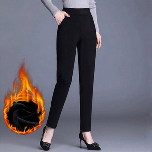 哈伦裤女2025新款春秋小脚高腰九分弹力显瘦秋冬加绒加厚妈妈裤子