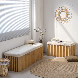 实木凳子入室储物换鞋凳商场服装休息凳公园长凳民宿摆设创意凳