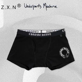 日代ZXN克罗CH字母四角纯棉chrome十字架标内裤 粉黑男女同款 打底