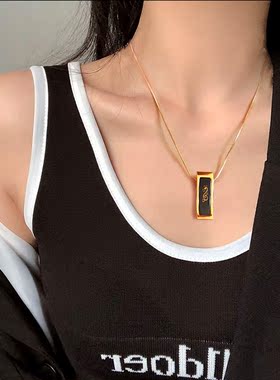 欧美风油画珐琅彩镀k金项链女景泰蓝吊坠毛衣链礼物小众轻奢闺蜜