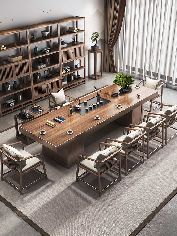 实木大板茶桌椅组合茶几客厅家用2025新款泡茶桌茶道套装茶台一体