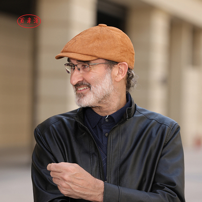 百搭鸭舌帽子八角帽针织男女士