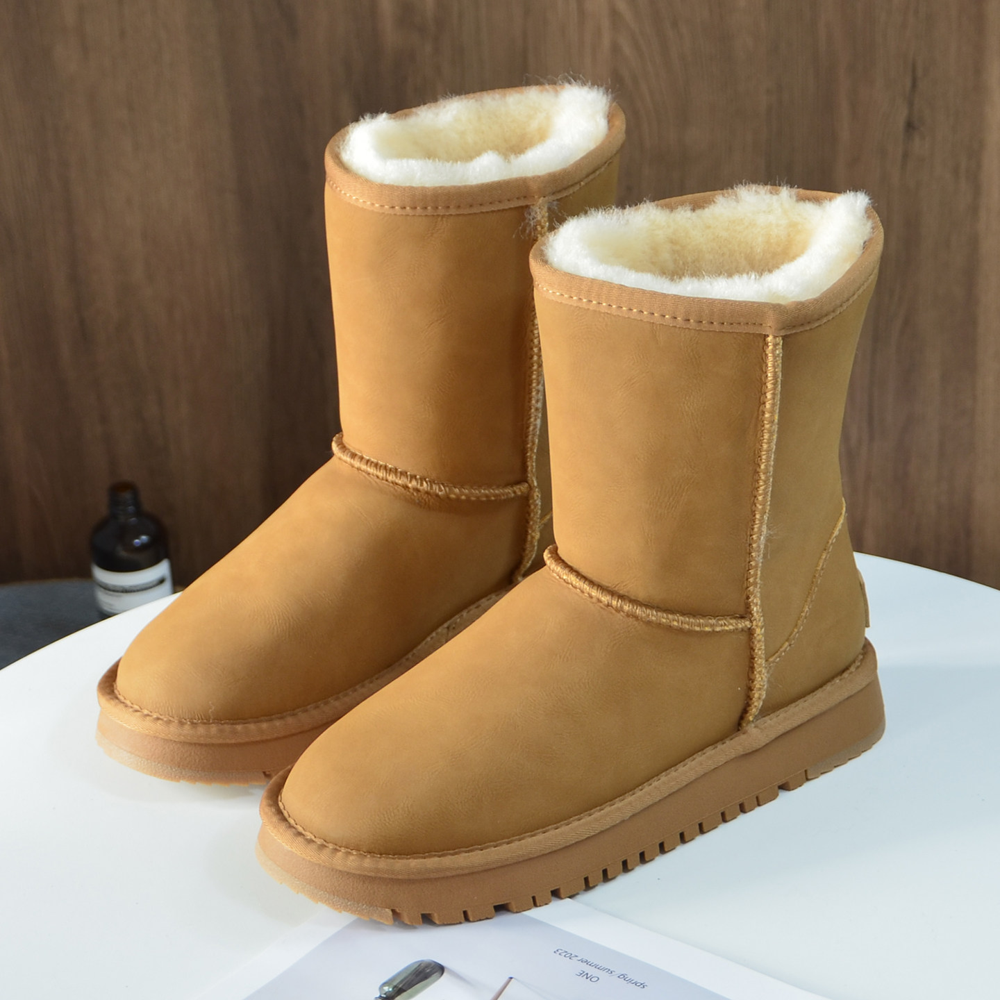 雪地靴女款2025新款冬季加绒加厚纯羊毛保暖棉鞋防滑皮毛一体鞋子