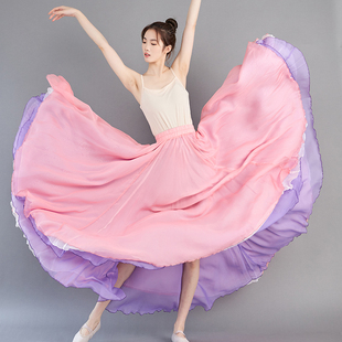 开场舞大摆裙演出服大气飘逸长裙古典绽放舞蹈服装现代艺考半身裙