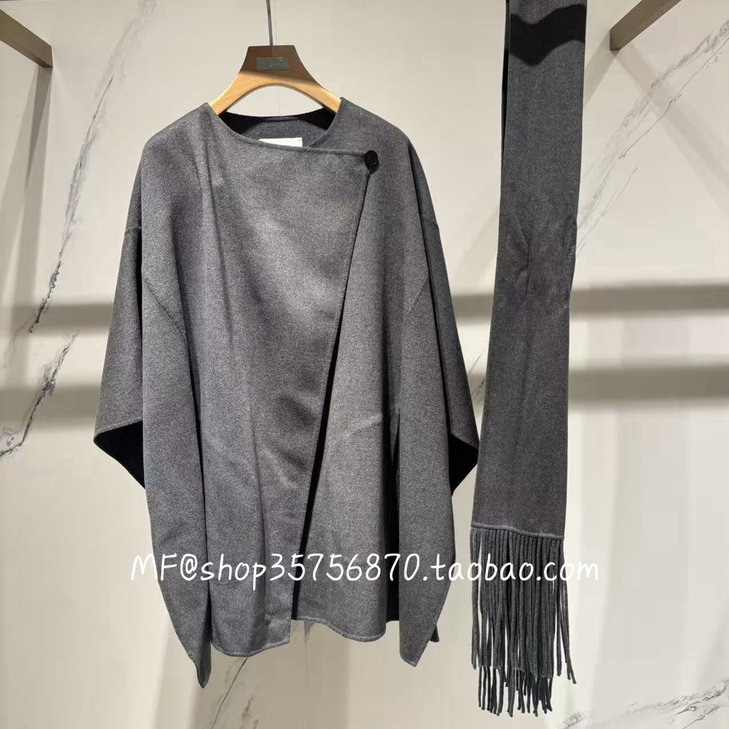 MF玛菲2025冬季专柜正品 双面毛呢 斗篷 时尚大衣A1FZ4445D 8980