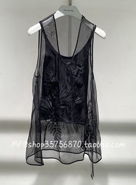 ZCY朱崇恽~2025夏专柜正品 桑蚕丝 刺绣 无袖 背心上衣C1FZ20731
