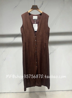 MF玛菲2025夏季专柜正品 桑蚕丝 V领 无袖连衣裙A1FZ27056  5980