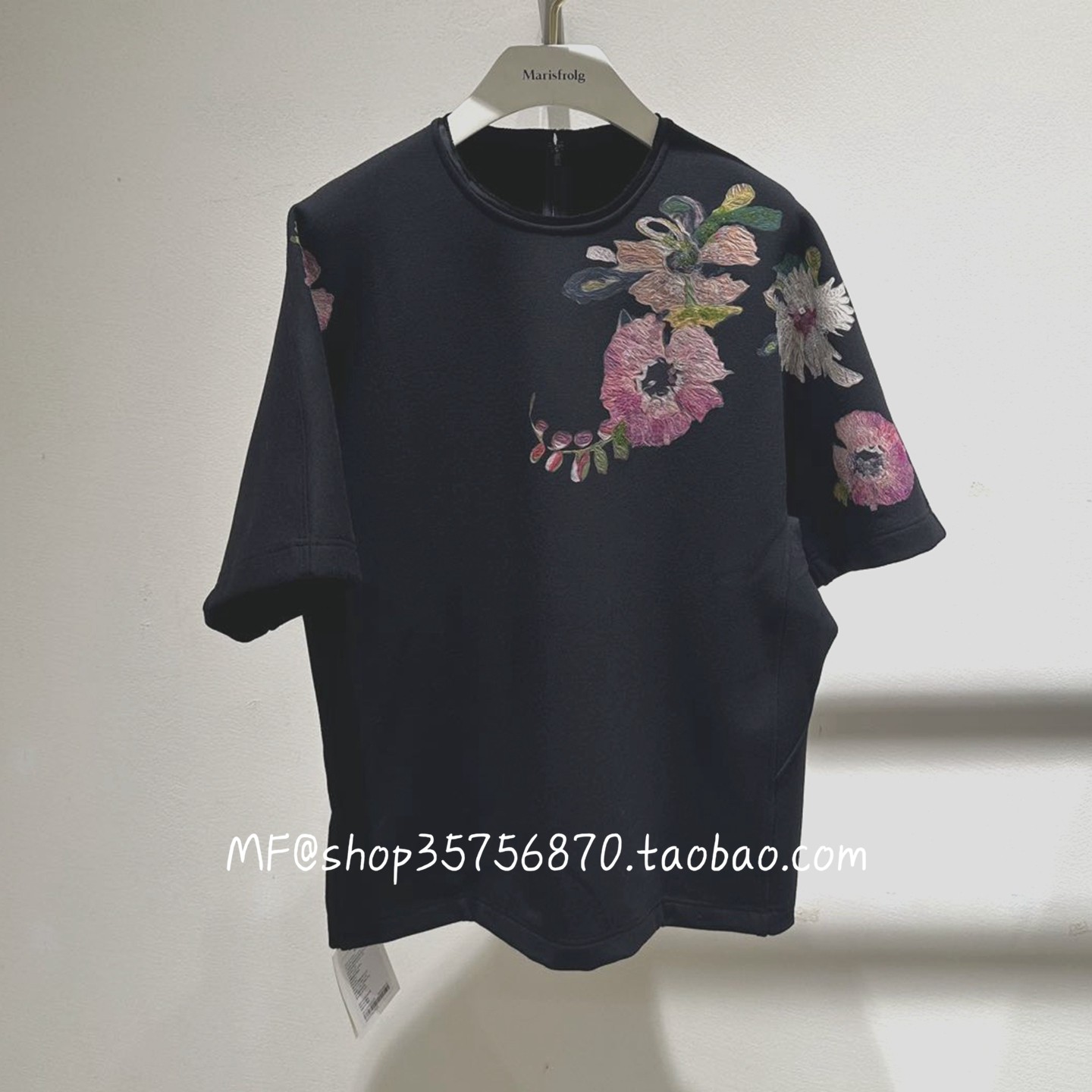 MF玛菲2025冬季专柜正品 刺绣 宽松 圆领 T恤上衣A1FZ46431 2480