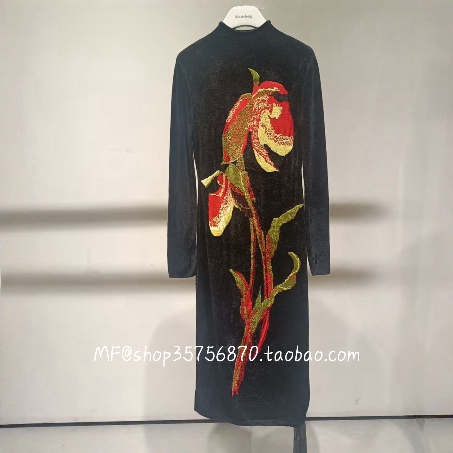 朱崇恽小高领修身针织长裙