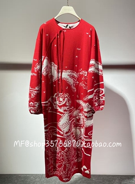 ZCY朱崇恽2025冬专柜正品 厚 羊毛 提花针织连衣裙CCFZ4820M 4480