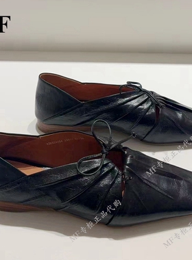 MF玛菲~2024夏季专柜正品 黑色羊皮 平底单鞋 A2EG24254 2480