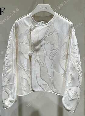 专柜正品ZCY朱崇恽2024秋季 中式宽松外套 羊毛 C1EG35048 7280