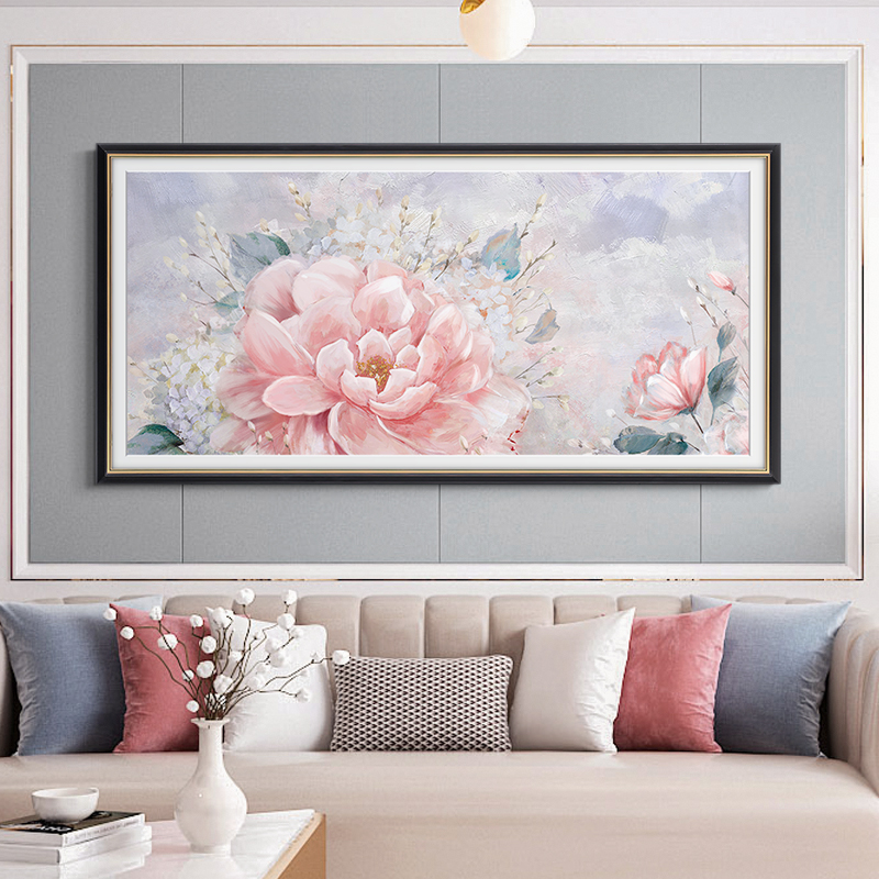 5D钻石画满钻新款客厅卧室床头美式轻奢艺术牡丹花贴钻十字绣客厅