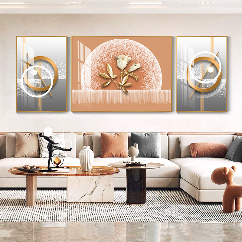 钻石画花开富贵三联画