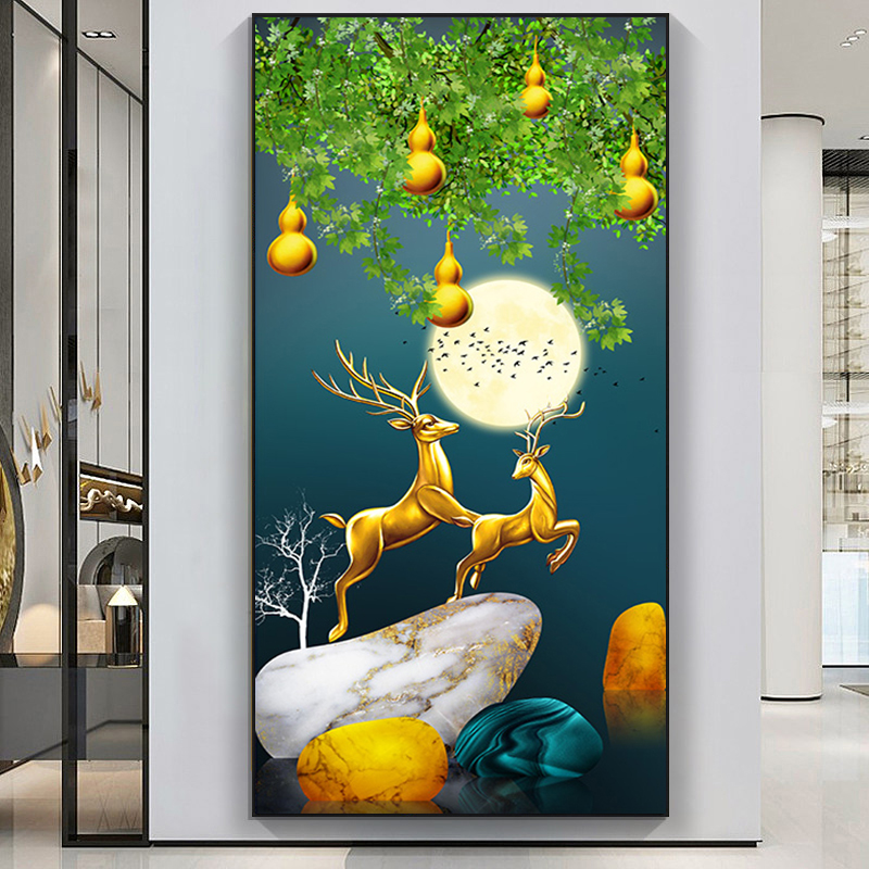 钻石画玄关入户葫芦新中式