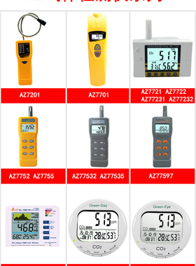 衡欣气体检测仪二氧化碳侦测计AZ7201/7701/7721/7722/7752/7755