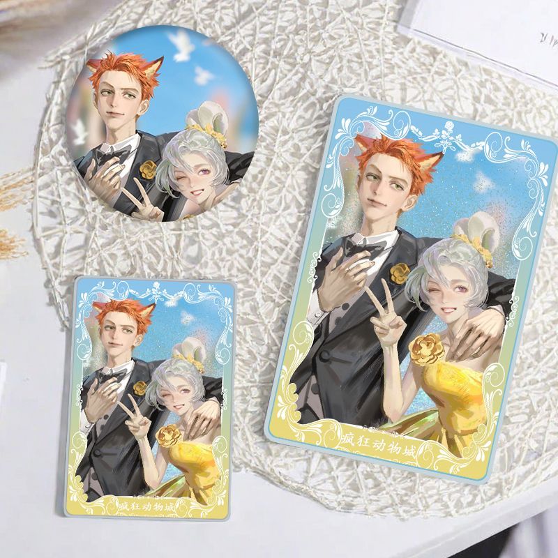 疯狂动物城生日礼物流沙麻吧唧徽章亚克力砖立牌学生周边