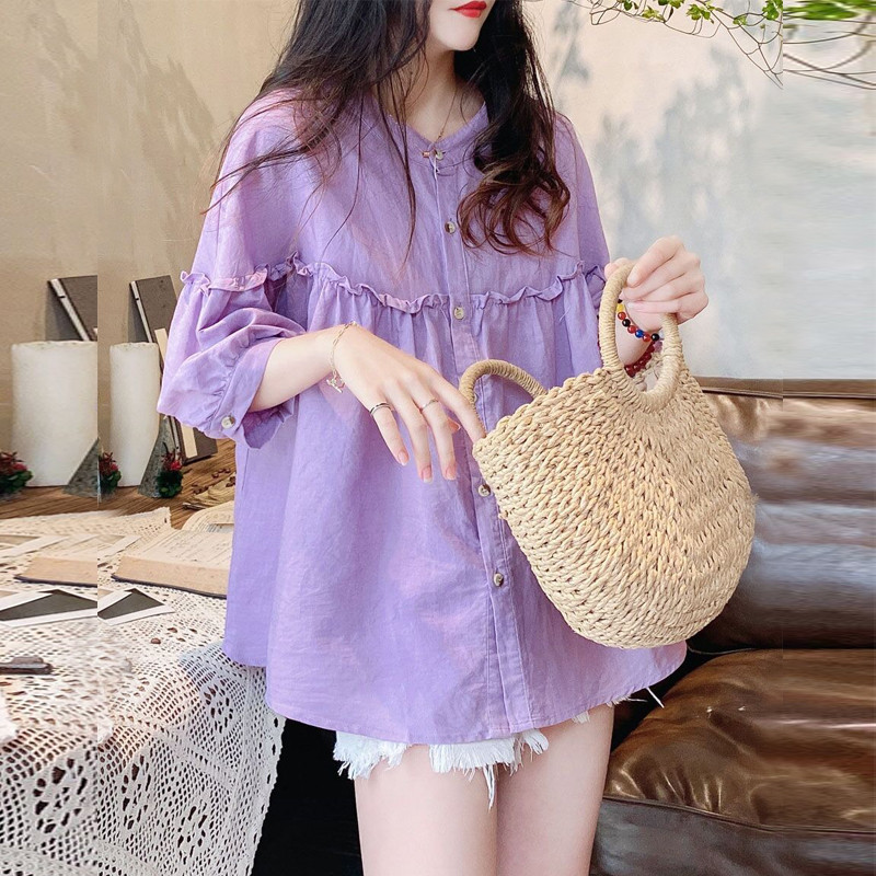 MATERNITY TOPS BLOUSES CHIFFON ROMPERS LOOSE SHORT SLEEVES SUMMER THIN STYLES CASUAL SUMMER DRESSES