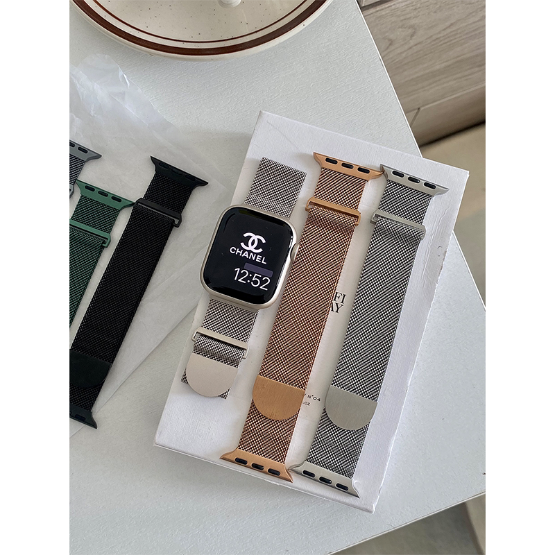 康康的圆尾磁吸米兰尼斯金属手表iwatch12苹果表带applewatch11se
