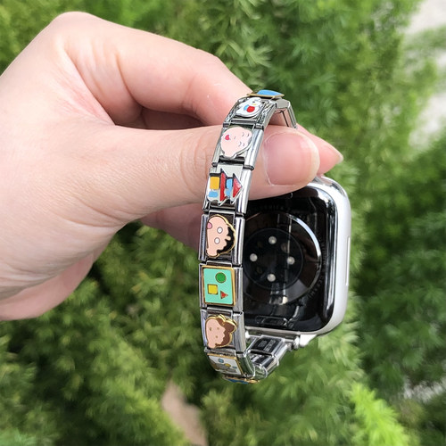 康康的原创可爱星星模块手链适用iwatch987苹果手表diy表带高级感