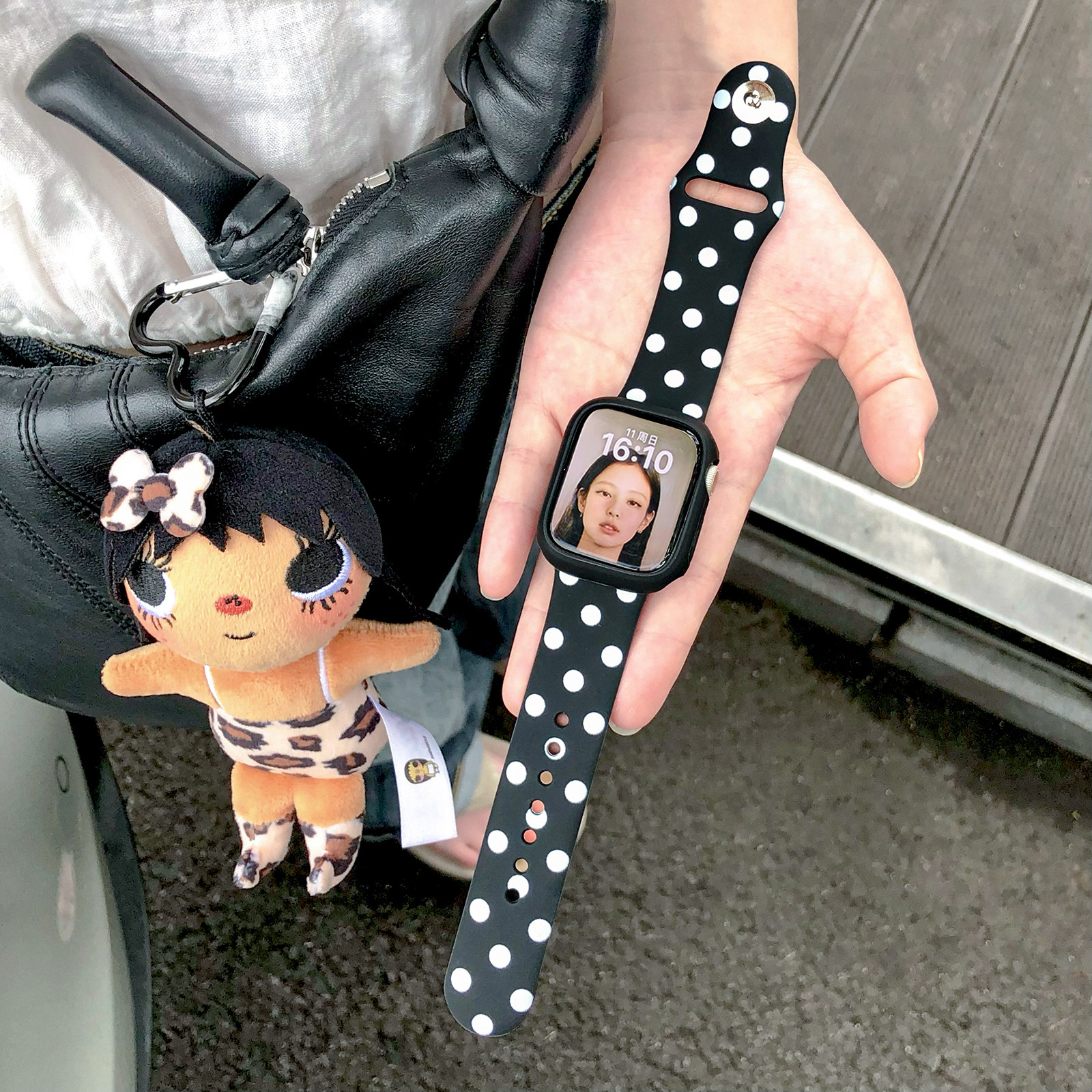 康康的原创韩系波点硅胶表带适用iwatch11苹果手表applewatch10se