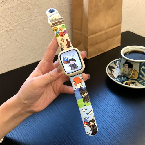 康康的原创卡通陈奕迅Eason硅胶适用于iwatch98s10se苹果手表表带