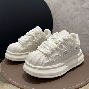 男鞋2025巨好看老爹鞋男款秋季贝壳头小白鞋时尚潮鞋增高休闲板鞋
