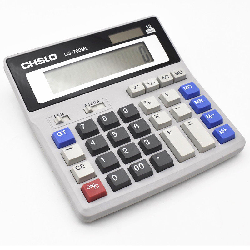 DS-200ML计算器桌面带电池太阳能双电源计算机学生财务会计办公用