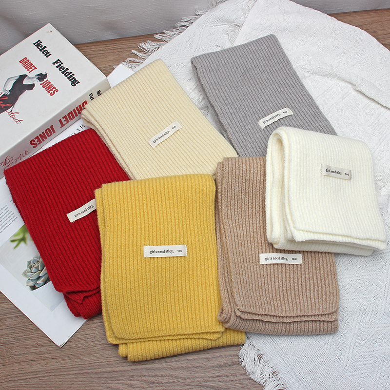 针织围脖女冬季保暖韩版百搭纯色舒适柔软围巾学生毛线男情侣款潮