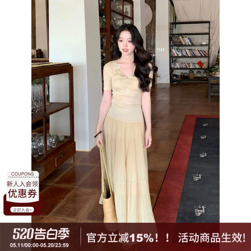 SYT自制重工压褶大摆半身裙