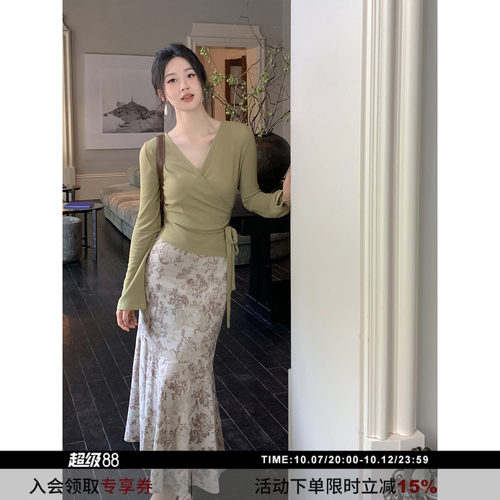 SYT自制小众民族风花纹半身裙