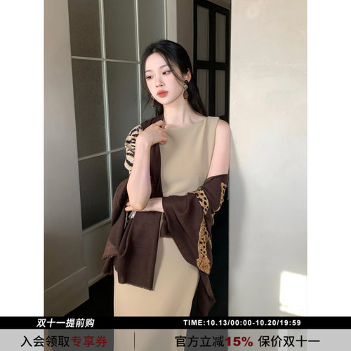 SYT自制极简肯豆同款无袖连衣裙